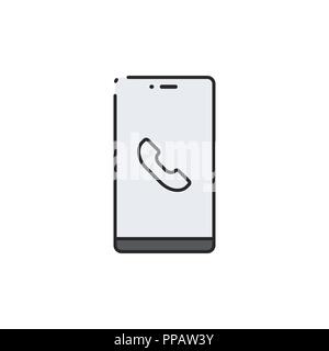 Mobile phone flat icon. Abstract smartphone. Vector illustration. Stock Vector