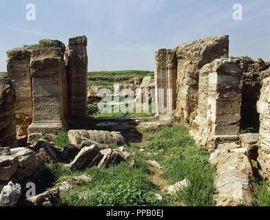 Syria. Dura-Europos, Hellenistic, Parthian and Roman city. Today, Salhiye . Temple of Atargatis. Photo taken before civil war. Stock Photo