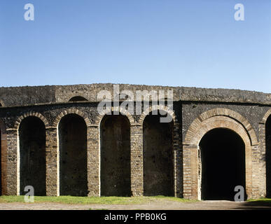 Italy. Amphitheatre of Pompeii. Built around 70 BC. Exterior. Campania. Stock Photo