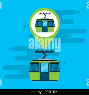 gps navigation transportation cableway locaiton destination vector illustration Stock Vector
