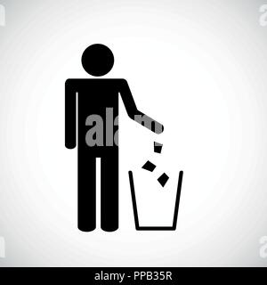 garbage symbol pictogram isolated on white background vector illustration EPS10 Stock Vector