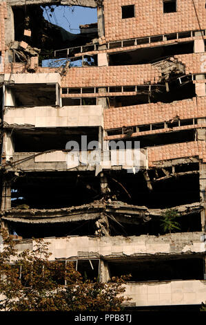 REPUBLIC OF SERBIA. BELGRADE. Government Buildings destroyed during the NATO bombing of Yugoslavia  war. Stock Photo