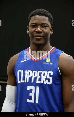 Los Angeles, CA, USA. 24th Sep, 2018. LA Clippers Angel Delgado at Los Angles Clippers Media Day at Training Facility on September 24, 2018. (Photo by Jevone Moore) Credit: csm/Alamy Live News Stock Photo