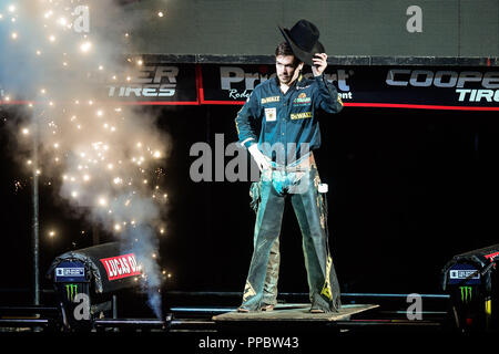 September 23, 2018 - Fairfax, Virginia, U.S - MATT TRIPLETT is introduced to the crowd before the second night of competition held at EagleBank Arena in Fairfax, Virginia. (Credit Image: © Amy Sanderson/ZUMA Wire) Stock Photo