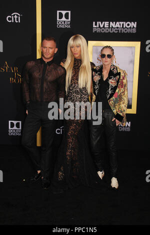 Los Angeles, USA. 24th Sep 2018. August Getty, Gigi Gorgeous, Nats Getty  09/24/2018 The Los Angeles Premiere of 'A Star is Born' held at The Shrine Auditorium & Expo Hall in Los Angeles, CA  Photo: Cronos/Hollywood News Credit: Cronos/Alamy Live News Stock Photo