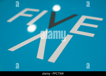 Liverpool, UK. 25th September 2018. The FiveAI logo on a demonstration car bonnet at the Labour Party Conference in Liverpool. © Russell Hart/Alamy Live News. Stock Photo