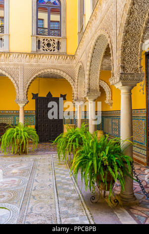 16th century palace, Moorish architecture, courtyard decorated with Roman mosaic, sculptures., Palacio de la Condesa de Lebrija