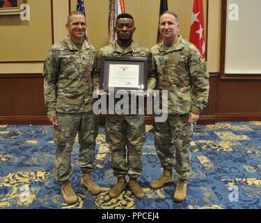 Command Sgt. Maj. Michael Grinston, left, command sergeant major, U.S ...