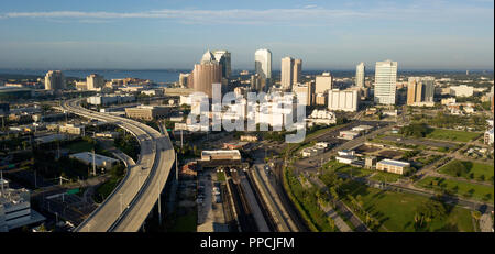 Aerial View Tampa Bay on the Florida west coast is a busy port city in the United States Stock Photo