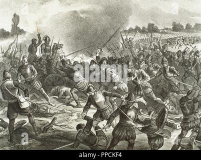 Italian War of 1551-1559. The Battle of Saint-Quentin (1557) with the ...