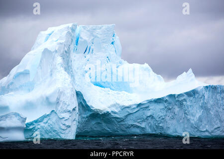 Icebergs off the South Orkney Islands, just off the Antarctic Peninsula. This area is one of the most rapidly warming areas of the planet. Stock Photo