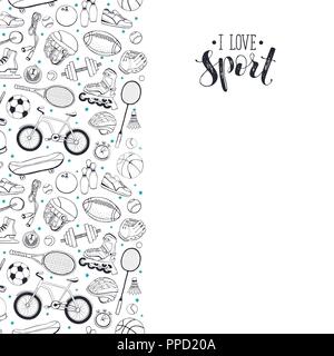 sport doodles poster Stock Vector