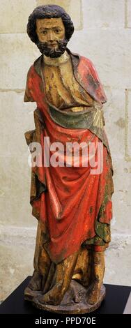 Saint Peter. Cologne, c. 1315-1320. Walnut, polychrome. Schnu tgen Museum. Cologne, Germany. Stock Photo