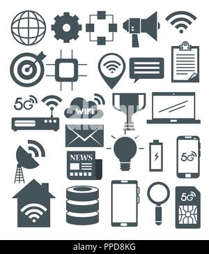 connectivity 5g technology icons Stock Vector