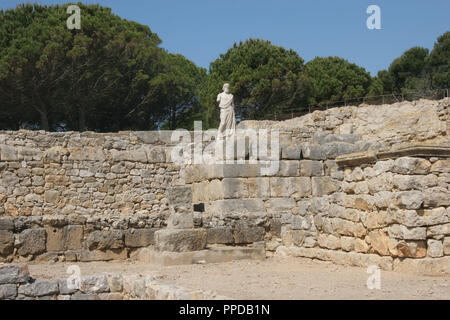 Greek Art. Emporium (Ampurias). Greek colony founded by the greeks of Foci., 570 BC. Statue of Asclepius. God of medicin. Neapolis.  Girona province. Catalonia. Spain. Europe.