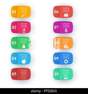 Infographic design. List of 10 items. Stock Vector