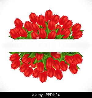 Vector illustration of red tulips. Gradient meshes. Stock Vector