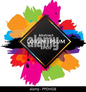 abstract vector  geometric with splatter color and shape  design background. illustration vector design Stock Vector