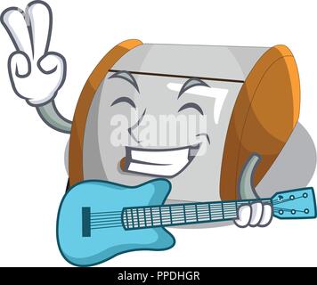 With guitar container food bread bin in store Stock Vector