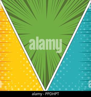 Colored comic pages with halftone effects Stock Vector