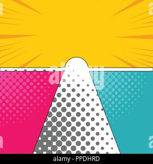 Colored comic pages with halftone effects Stock Vector