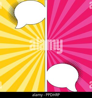 Colored comic pages with halftone effects Stock Vector