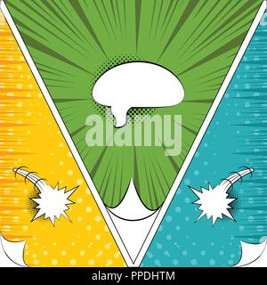 Colored comic pages with halftone effects Stock Vector