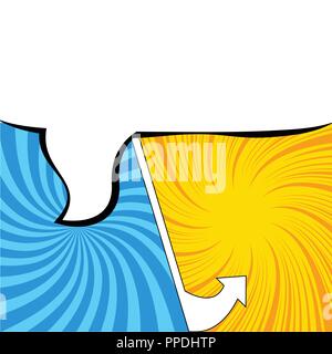 Colored comic pages with halftone effects Stock Vector