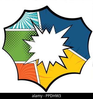 Colored comic pages with halftone effects Stock Vector