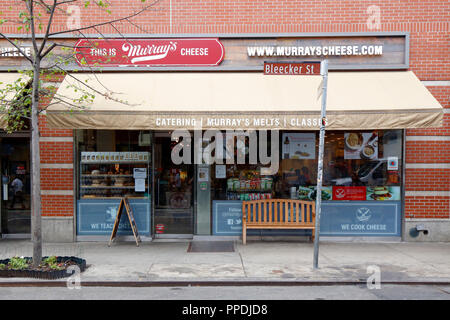Murray's Cheese, 254 Bleecker St, New York, NY. exterior storefront of a cheese shop in the Greenwich Village neighborhood of Manhattan. Stock Photo