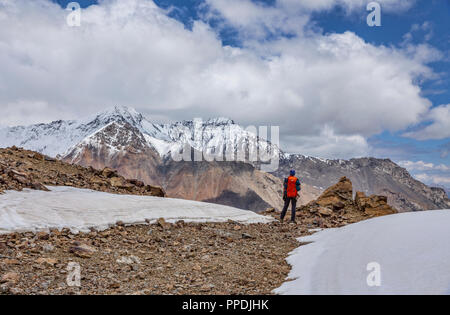 The incredible Heights of Alay Circuit in Southwest Kyrgyzstan that takes in 4 3000+ meter passes. Stock Photo