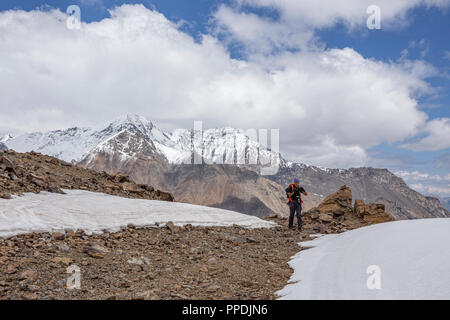 The incredible Heights of Alay Circuit in Southwest Kyrgyzstan that takes in 4 3000+ meter passes. Stock Photo