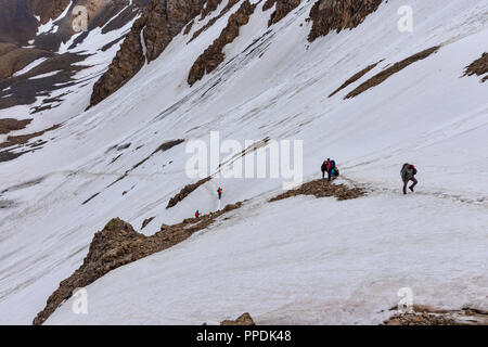 The incredible Heights of Alay Circuit in Southwest Kyrgyzstan that takes in 4 3000+ meter passes. Stock Photo