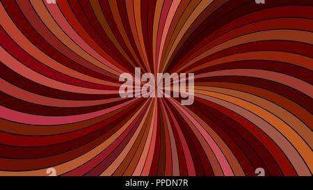 Brown psychedelic abstract spiral ray stripe background Stock Vector
