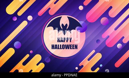 Happy Halloween modern geometric gradient background for your poster, banner, postcard, invitation or greeting card design Stock Vector