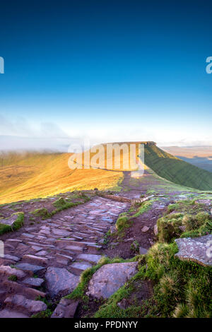 Corn Du from Pen y Fan at sunrise in the Brecon Beacons Stock Photo