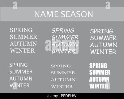 Season name set Stock Vector