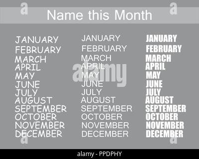Season name set Stock Vector