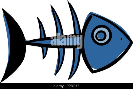 skeleton of fish Stock Vector