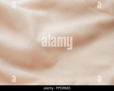 Wrinkled fabric texture color cappuccino Copy space. Stock Photo