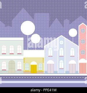 House buildings, home seamless background pattern Stock Vector