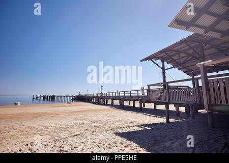 The jetty at Kingfisher resort, Fraser Island, Queensland Australia Stock Photo