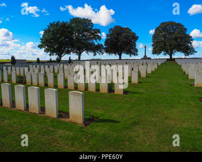 AIF Burial Ground Grass Lane on the Somme Battlefield Stock Photo