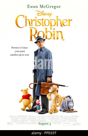 Christopher Robin (2018) directed by Marc Forster and starring Ewan McGregor, Hayley Atwell, Bronte Carmichael and Orton O'Brien. An adult Christopher Robin meets his childhood friend Winnie the Pooh who needs his help. US one sheet poster ***EDITORIAL USE ONLY***. Credit: BFA / Walt Disney Studios Stock Photo