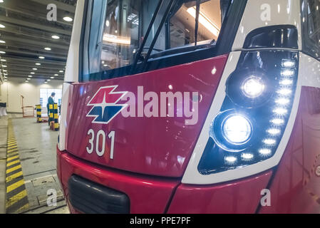 Wien, Praesentation der neuen Strassenbahn Bombardier Flexity - Vienna, Bombardier Flexity Tramway Presentation Stock Photo