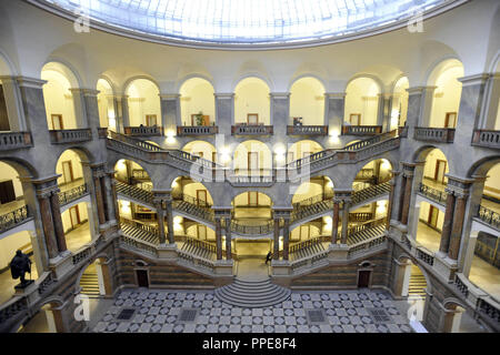 Staircase and foyer in the Palace of Justice in Munich. Stock Photo