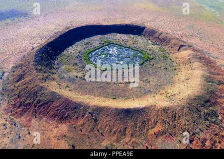 Aerial view of Wolf Creek Meteorite Crater, Kimberley,Northwest Australia | usage worldwide Stock Photo