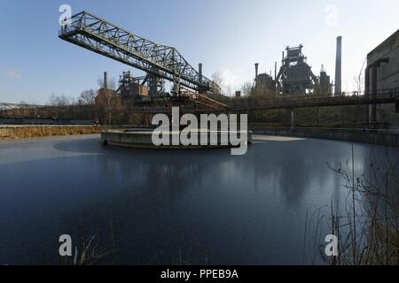 Transformation of a former ironworks and an industrial fallow to the Landscape Park Duisburg-Nord, a public park and an industrial monument, | usage worldwide Stock Photo