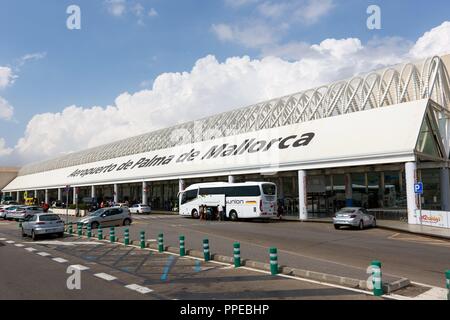 Palma de Mallorca, Spain - July 21, 2018: Terminal at Palma de Mallorca airport in Spain. | usage worldwide Stock Photo