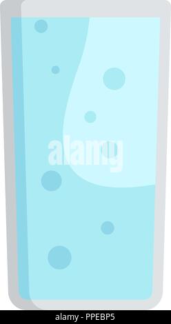 Glass of water and water drop. Vector illustration Stock Vector